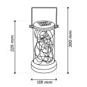 Lampa Solarna LED Zewnętrzna Ogrodowa Stojąca Wisząca Latarenka 3000K IP44