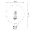 Żarówka Dekoracyjna Kula Filament LED E27 8W = 75W 880lm 3000K Ciepła 360°