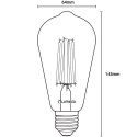 Żarówka LED E27 ST64 6W = 50W 660lm 2000K Ciepła 360° Filament