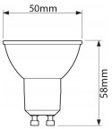 Żarówka LED GU10 6W = 50W 580lm 3000K Ciepła 120° Czarna