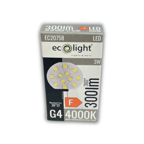 Żarówka LED G4 TALERZYK 3W SMD 4000K Barwa NEUTRALNA 300lm TALERZYK Żarówka LED G4 TALERZYK 3W SMD 4000K Barwa NEUTRALNA 300lm TALERZYK