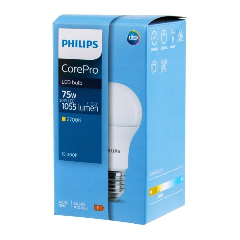 Żarówka LED E27 A60 10W = 75W 1055lm 2700K Ciepła PHILIPS Żarówka LED E27 A60 10W = 75W 1055lm 2700K Ciepła PHILIPS