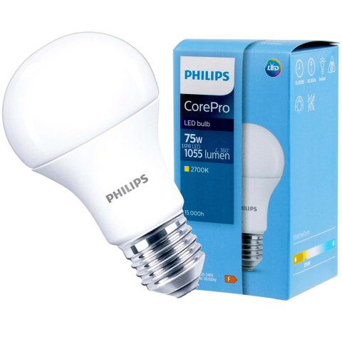 Żarówka LED E27 A60 10W = 75W 1055lm 2700K Ciepła PHILIPS Żarówka LED E27 A60 10W = 75W 1055lm 2700K Ciepła PHILIPS