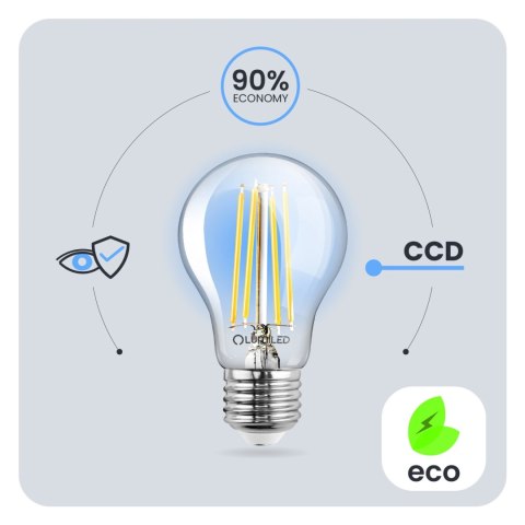 Żarówka LED E27 A60 4W = 40W 470lm 3000K Ciepła 360° Filament Żarówka LED E27 A60 4W = 40W 470lm 3000K Ciepła 360° Filament