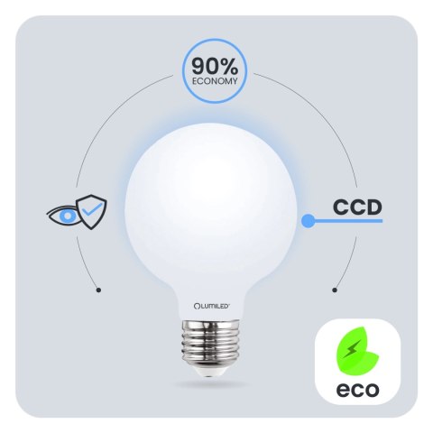 Żarówka LED E27 G95 8W = 75W 3000K Ciepła Globe Mleczny Filament Żarówka LED E27 G95 8W = 75W 3000K Ciepła Globe Mleczny Filament
