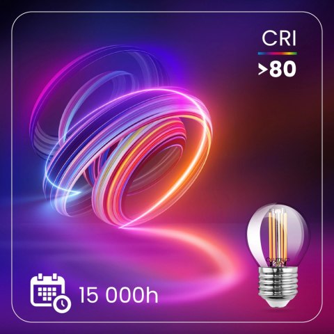 Żarówka LED E27 P40 Filament 4W = 40W 470lm 4000K Neutralna 360° Kulka Żarówka LED E27 P40 Filament 4W = 40W 470lm 4000K Neutralna 360° Kulka