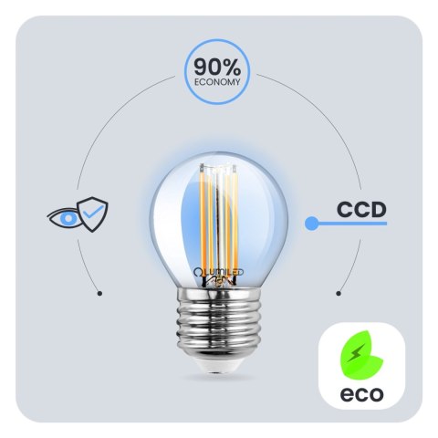 Żarówka LED E27 P40 Filament 4W = 40W 470lm 4000K Neutralna 360° Kulka Żarówka LED E27 P40 Filament 4W = 40W 470lm 4000K Neutralna 360° Kulka