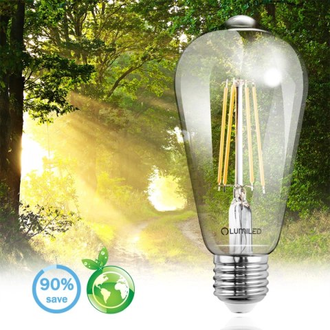 Żarówka LED E27 ST64 8W = 60W 880lm 4000K Neutralna 360° Filament Żarówka LED E27 ST64 8W = 60W 880lm 4000K Neutralna 360° Filament
