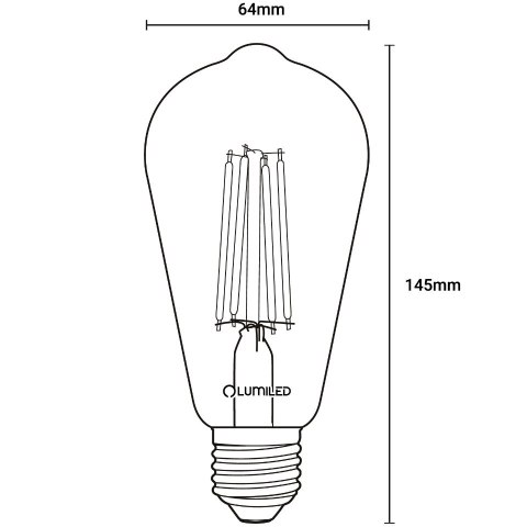 Żarówka LED E27 ST64 8W = 60W 880lm 4000K Neutralna 360° Filament Żarówka LED E27 ST64 8W = 60W 880lm 4000K Neutralna 360° Filament