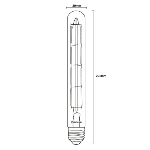 Żarówka LED E27 T30 8W = 75W 1055lm 3000K Ciepła 360° Filament Żarówka LED E27 T30 8W = 75W 1055lm 3000K Ciepła 360° Filament