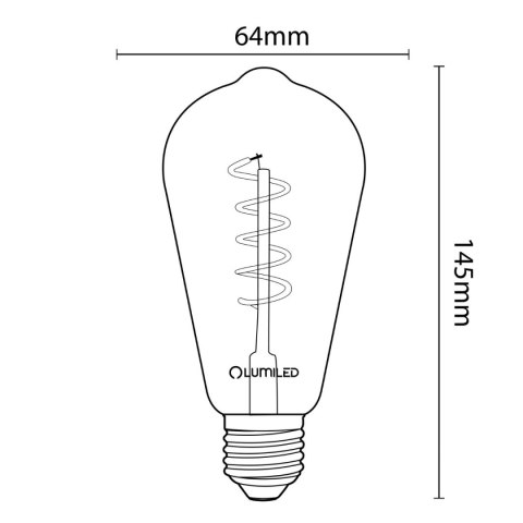 Żarówka LED EDISON E27 ST64 6W = 50W 420lm 2200K Ciepła 360° Filament Żarówka LED EDISON E27 ST64 6W = 50W 420lm 2200K Ciepła 360° Filament