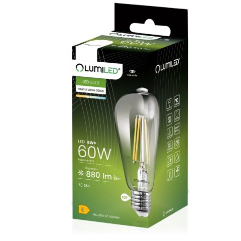 Żarówka LED EDISON E27 ST64 6W = 50W 420lm 2200K Ciepła 360° Filament Żarówka LED EDISON E27 ST64 6W = 50W 420lm 2200K Ciepła 360° Filament