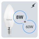 Żarówka LED Świeczka B35 E14 8W = 60W 806lm 3000K Ciepła 180°