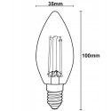 Żarówka LED Świeczka E14 B35 7W = 60W 806lm 4000K Neutralna 360° Filament