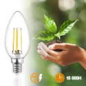 Żarówka LED Świeczka E14 B35 7W = 60W 806lm 4000K Neutralna 360° Filament