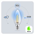 Żarówka LED Świeczka E14 B35 7W = 60W 806lm 4000K Neutralna 360° Filament