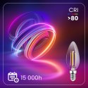 Żarówka LED Świeczka E14 B35 7W = 60W 806lm 4000K Neutralna 360° Filament