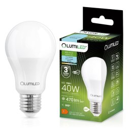 Żarówka LED E27 A60 5W = 40W 470lm 6500K Zimna 260° LUMILED