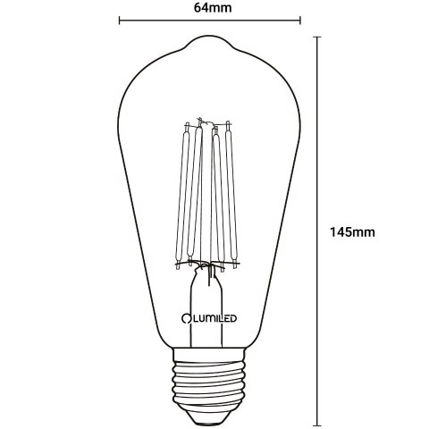 Żarówka LED E27 ST64 4W = 35W 440lm 2000K Ciepła 360° Filament Żarówka LED E27 ST64 4W = 35W 440lm 2000K Ciepła 360° Filament