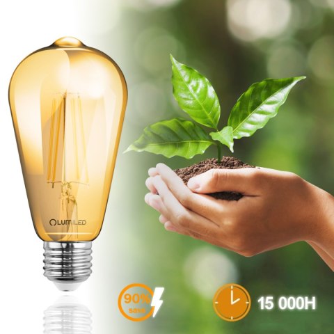 Żarówka LED E27 ST64 4W = 35W 440lm 2000K Ciepła 360° Filament Żarówka LED E27 ST64 4W = 35W 440lm 2000K Ciepła 360° Filament