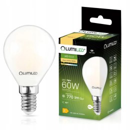 Żarówka LED P45 E14 7W = 60W 770lm 3000K Ciepła 360° Filament Mleczna