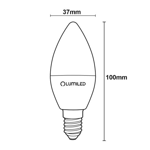 Żarówka świeczka LED E14 B35 5W = 40W 470lm 3000K Ciepła 180° LUMILED Żarówka świeczka LED E14 B35 5W = 40W 470lm 3000K Ciepła 180° LUMILED