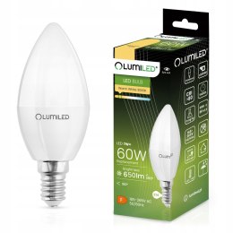 Żarówka świeczka LED E14 B35 7W = 60W 650lm 3000K Ciepła 180° LUMILED