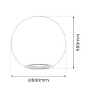 Kula ogrodowa 60cm E27 poliwęglan do LED IP44 Lampa Zewnętrzna akcesoria Kula ogrodowa 60cm E27 poliwęglan do LED IP44 Lampa Zewnętrzna akcesoria