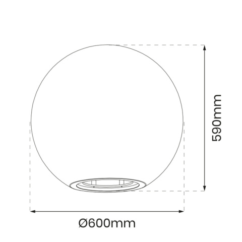 Kula ogrodowa 60cm E27 poliwęglan do LED IP44 Lampa Zewnętrzna akcesoria Kula ogrodowa 60cm E27 poliwęglan do LED IP44 Lampa Zewnętrzna akcesoria