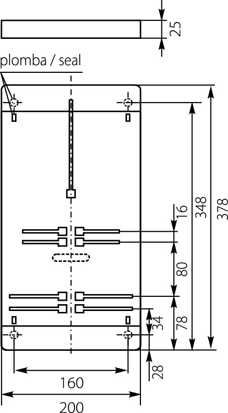 Tablica Licznikowa T-1F/3F-b/z, bez zabezpieczeń, z nakładkami, IP20,elektro-plast